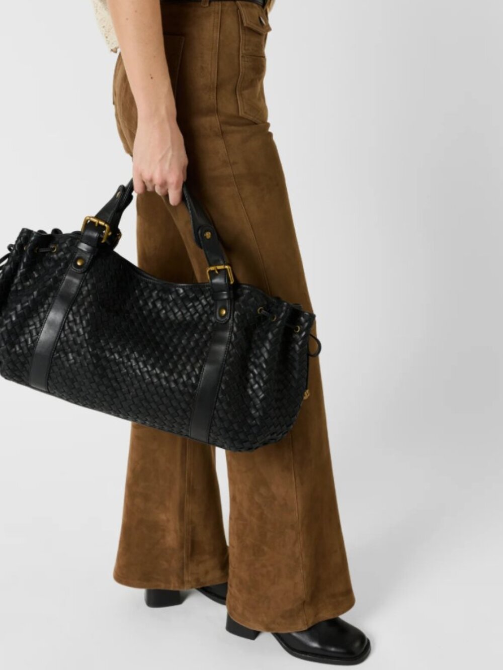 NWT. GERARD DAREL 24H Woven Leather Handbag